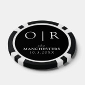 Persoonlijk Bruiloftsgeschenk Zwart Poker Chips (Enkel)