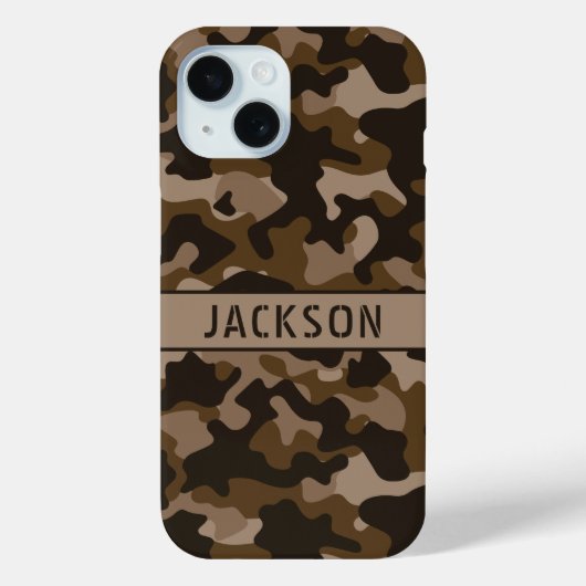 Persoonlijk Bruin Camouflage Case-Mate iPhone Case (Achterkant)