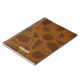 Persoonlijk bruin en beige abstract patroon notitieboek