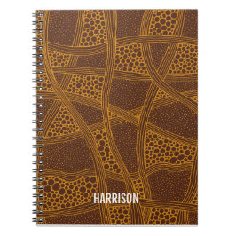 Persoonlijk bruin en beige abstract patroon notitieboek