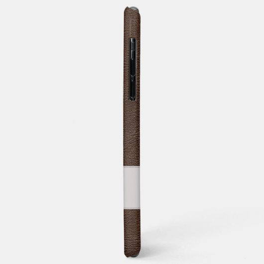 Persoonlijk bruin faux-leder Case-Mate iPhone case (Achterkant/links)