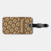 Persoonlijk bruin glitter lips elegant bagagelabel (Achterkant horizontaal)