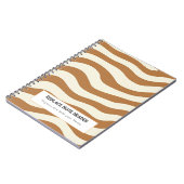 Persoonlijk bruin golfpatroon notitieboek (Linkerzijde)