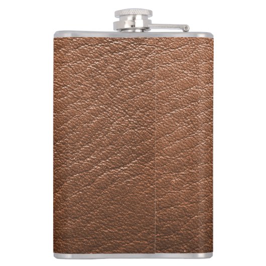 Persoonlijk bruin leder Kijk Heupfles (Achterkant)