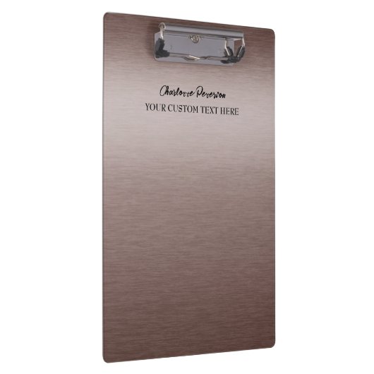 Persoonlijk bruin metaal klembord (Rechts)