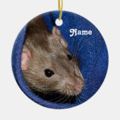 Persoonlijk bruin Pet Rat Keramisch Ornament (Voorkant)