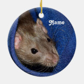 Persoonlijk bruin Pet Rat Keramisch Ornament (Achterkant)
