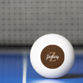 Persoonlijk Bruin Tannend Retro Monogram Pingpongbal (Net)