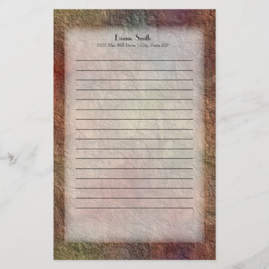 Persoonlijk bruine gele steen grunge briefpapier (Voorkant)