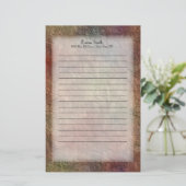 Persoonlijk bruine gele steen grunge briefpapier (Staand voorkant)