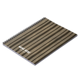 Persoonlijk Bruine Strepen Spiraal Notebook Notitieboek