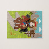 Persoonlijk Brunette Cowgirl Jigzaag Puzzle Legpuzzel (Horizontaal)
