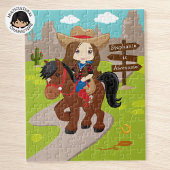 Persoonlijk Brunette Cowgirl Jigzaag Puzzle Legpuzzel
