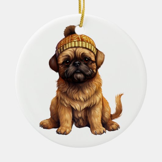 Persoonlijk Brussel Griffon Dog Keramisch Ornament (Voorkant)
