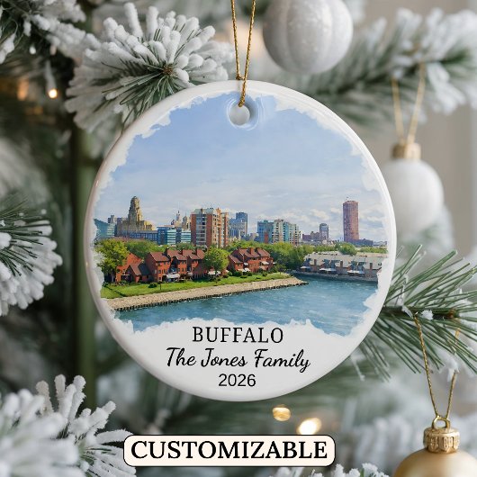 Persoonlijk Buffalo-sieraad, Aangepast New York Keramisch Ornament