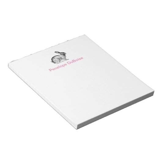 Persoonlijk Bunny Rabbit Note Pad Notitieblok (Schuin)