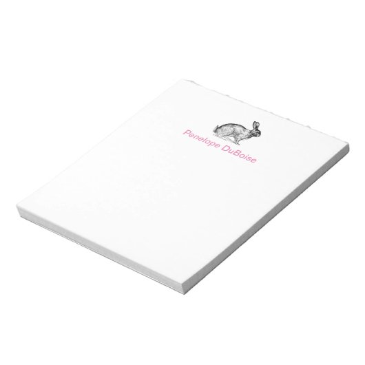 Persoonlijk Bunny Rabbit Note Pad Notitieblok (Linkerzijde)