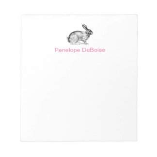 Persoonlijk Bunny Rabbit Note Pad Notitieblok