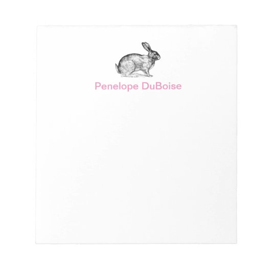 Persoonlijk Bunny Rabbit Note Pad Notitieblok (Voorkant)