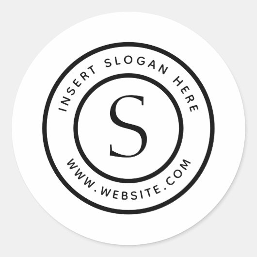 Persoonlijk Business Monogram Ronde Sticker (Voorkant)