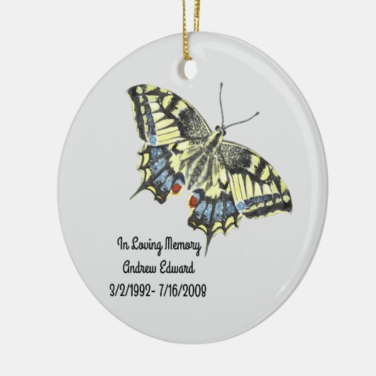Persoonlijk Butterfly Memorial Keramisch Ornament (Links)