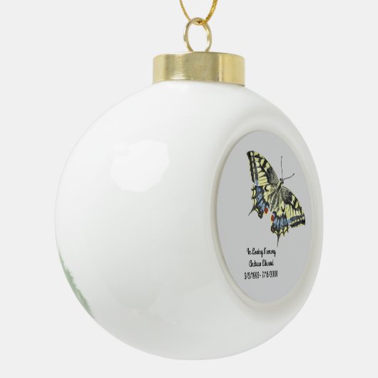 Persoonlijk Butterfly Memorial Keramische Bal Ornament (Links)