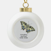 Persoonlijk Butterfly Memorial Keramische Bal Ornament (Voorkant)