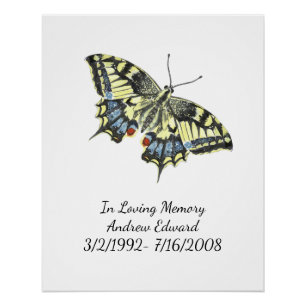 Persoonlijk Butterfly Memorial Perfect Poster