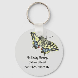 Persoonlijk Butterfly Memorial Sleutelhanger