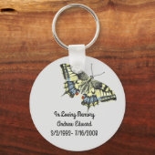 Persoonlijk Butterfly Memorial Sleutelhanger (Voorkant)