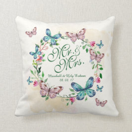 Persoonlijk Butterfly Wreath Wedding Sierkussen