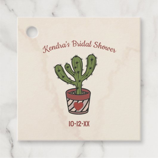 Persoonlijk Cactus Bruidsfeest in Fiesta-thema Bedankjes Labels (Voorkant)