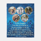 persoonlijk cadeau aan mijn dochter met 5 afbeeldi fleece deken (Voorkant)