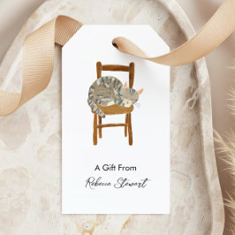 Persoonlijk cadeau: Cozy Cat voor elke gelegenheid Cadeaulabel