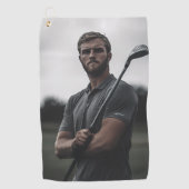 Persoonlijk cadeau golfer golfhanddoek (Voorkant)