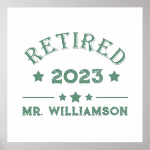 Persoonlijk cadeau-idee voor pensionering poster