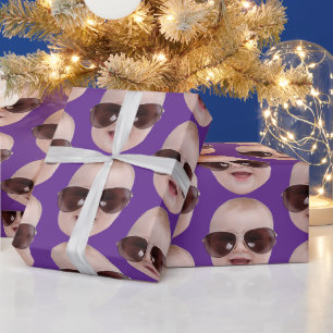 Persoonlijk cadeau met foto en gezicht, verjaardag cadeaupapier