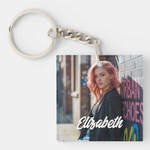 Persoonlijk cadeau met foto voor- en achterkant sleutelhanger