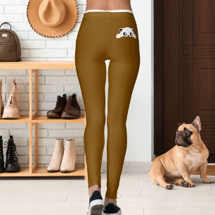 Persoonlijk cadeau met leuke kat bruin witte strep leggings