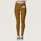 Persoonlijk cadeau met leuke kat bruin witte strep leggings (Voorkant)