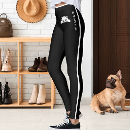 Persoonlijk cadeau met leuke kat in zwart-wit gest leggings