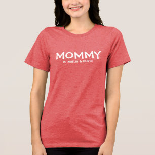 Persoonlijk Cadeau met Namen van Moeder en Kindere Tri-Blend Shirt