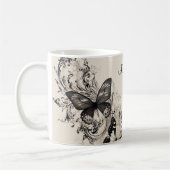 Persoonlijk cadeau met vrouwelijke vlinders koffiemok (Links)