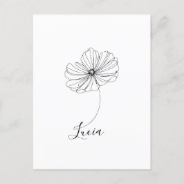 Persoonlijk cadeau oktober Cosmos geboortebloem Briefkaart