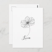 Persoonlijk cadeau oktober Cosmos geboortebloem Briefkaart (Voorkant / Achterkant)