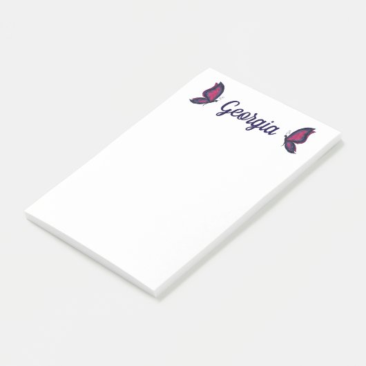 Persoonlijk cadeau, vlindervleugels post-it® notes (Schuin)