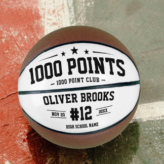Persoonlijk cadeau voor 1000 punten basketbal mijl