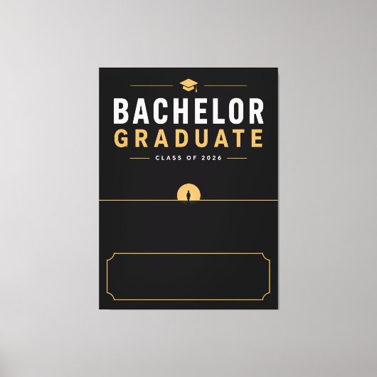 Persoonlijk cadeau voor afstuderen Bachelor 2026 Canvas Afdruk (Voorkant)