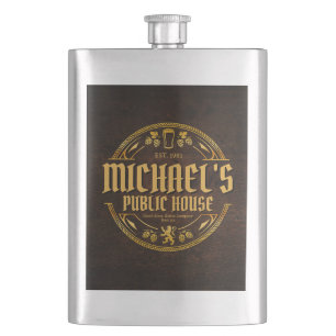 Persoonlijk cadeau voor bruidsjonkers, vintage pub flacon