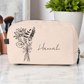 Persoonlijk cadeau voor bruidsmeisje bloemig licht toilettasje